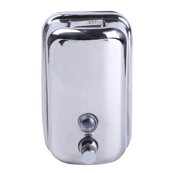 海斯迪克 HK-754 手动不锈钢皂液器 酒店壁挂皂液瓶洗手液器皂液盒 洗手液器 500毫升