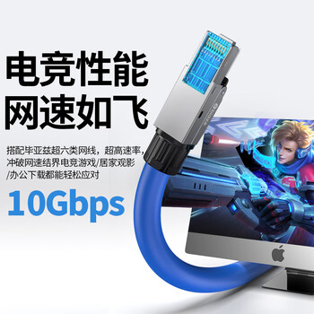 毕亚兹 超六类免压水晶头 免打万兆屏蔽抗干扰CAT6A网络连接器小白免安装无需工具重复使用带线序单个装