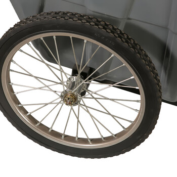 益美得 手推垃圾清运车户外环卫大号垃圾桶工地带轮带盖街道物业保洁垃圾车 深灰色400L