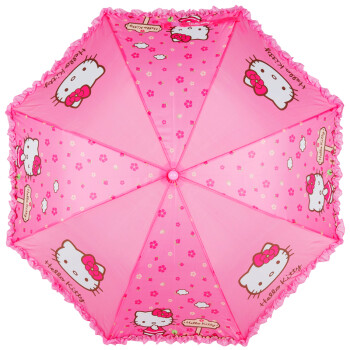 HelloKitty（凯蒂猫）儿童雨伞女童半自动晴雨伞宝宝直柄伞卡通公主 KTU-9601粉色 19寸