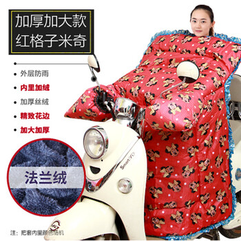 
                                        电瓶车挡风被冬季加大加厚加绒保暖男女通用电动摩托车挡风罩防水 加厚款格子                