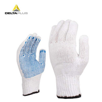 代尔塔（Deltaplus）PVC点胶涤棉线劳保手套防滑耐磨损抗撕裂 208006 9#L 12副