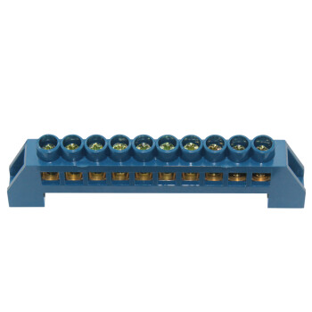 天旭 桥型接线排 接线端子排 配电箱零排 接线铜排8*12 蓝色壳 20个 10孔零排