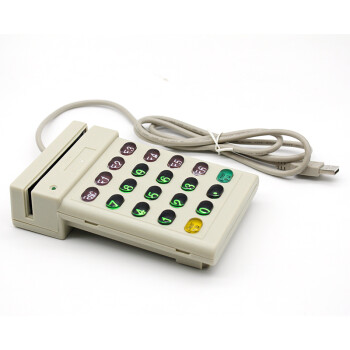 致境 磁条磁卡读卡器会员卡 刷卡机 白色 带键盘m1读卡机刷卡机 磁条