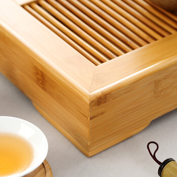 茗匠 小箱式储水茶盘  孟宗竹制茶盘 茶台茶海 功夫茶具 大中小号 大号
