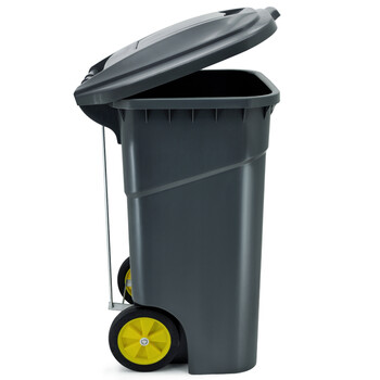 超宝（CHAOBAO）B-011B-2 大号加厚垃圾桶 侧脚踏式户外桶酒店物业环卫带盖垃圾桶 120L黑色脚踏款