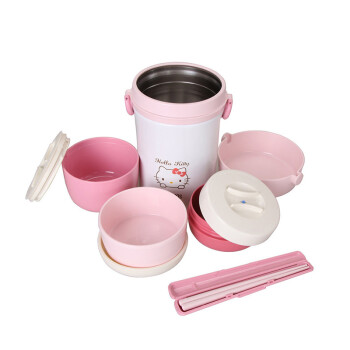 Thermos/膳魔师不锈钢保温便当盒学生便携儿童可爱男女士分层饭盒便当包JBC-800 JBC-801-PK