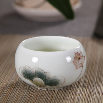 台湾茶具 戏墨 手绘粉彩 釉中彩鼓形杯 品杯 茶杯 功夫茶具 梅花