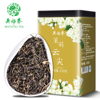 吴裕泰 茶叶 茉莉花茶 茉莉云尖210g罐装