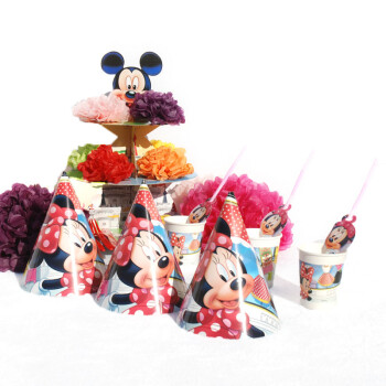 孩派HighParty生日派对用品/生日聚会用品/儿童生日用品/米妮Minnie6人基本装