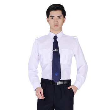 劳保佳 保安服装衬衣 酒店 物业 小区 春季制服 长袖 劳保工作服 蓝色 165