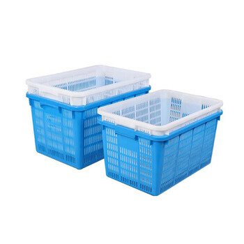 知旦 箩筐 830塑料箩筐外径:825*595*415mm工厂服装周转筐蔬菜水果矮框小龙虾苗运输浅箱胶筐 ZL-830