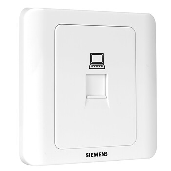 西门子（SIEMENS）插座面板 六类电脑网络面板插座 86型暗装面板 远景雅白色
