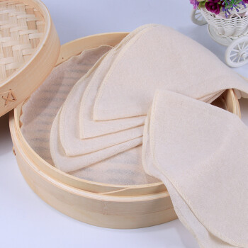 拜杰（Baijie）纯棉蒸笼布 蒸馒头笼屉布直径28cm 蒸饺子小笼包蒸笼布5片
