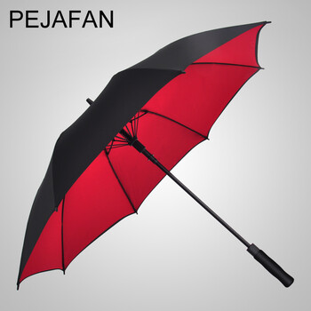 
                                                                                PEJAFAN高端雨伞男士超大商务伞双层加厚自动长柄伞双人大伞户外高尔夫伞超强防风防晒晴雨两用伞 110CM中号双层内黄                