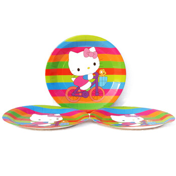 孩派HighParty/生日派对用品/Hello Kitty纸盘6个/包