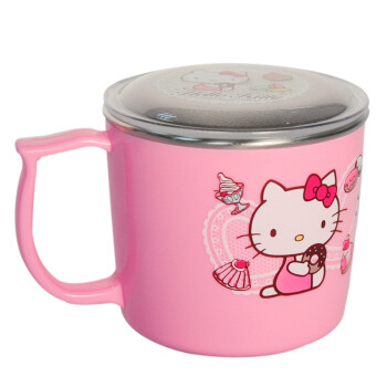 乐扣乐扣 Hello Kitty 不锈钢儿童卡通水杯 带盖隔热杯子 LKT483 粉色 210ml
