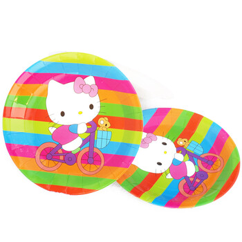 孩派HighParty/生日派对用品/Hello Kitty纸盘6个/包