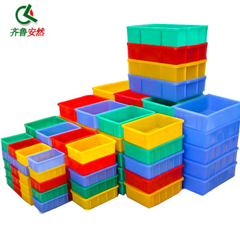 齐鲁安然 加厚塑料周转箱 零件盒 螺丝盒 电子元器件分类盒 养殖盘【黄色 X4#小方盒】300*200*80mm