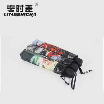 零时差创意全自动雨伞女士太阳伞防紫外线 精品油画伞 黑胶遮阳伞超强防晒自开自收折叠晴雨两用 外层玫瑰图案_内层黑胶