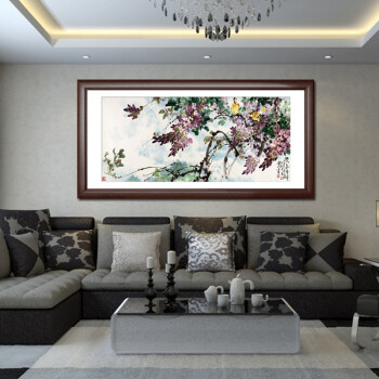 
                                        七彩亿丽 新中式客厅装饰画 壁画 国画 有框画 餐厅画卧室床头背景画 墙画 鸟语花香G13 单幅价格 80*160(挂客厅)                