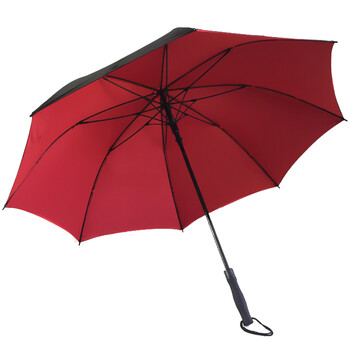 
                                        伞伞发光雨伞 防暴雨直杆男士商务晴雨伞 双层遮阳伞防紫外线太阳伞高尔夫伞 可定制广告伞 蓝色双层直杆                