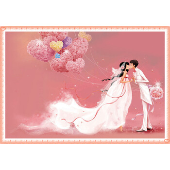 DIY钻石画甜蜜一生 新款 浪漫婚礼情侣婚庆满钻石绣贴钻画十字绣 (60*46cm)方钻满贴钻