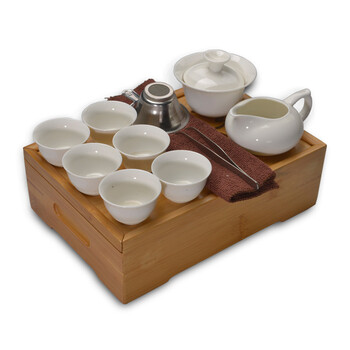 茗匠 迷你旅行茶具套装 功夫茶具竹制茶盘 茶海茶台托盘 盛水茶盘