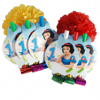 孩派Disney正品/生日派对用品/一岁白雪公主吹龙/6个
