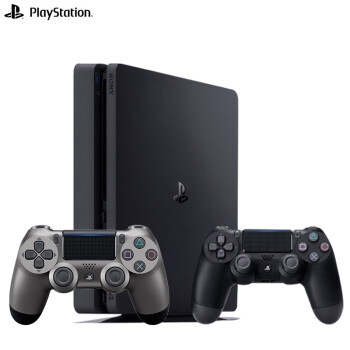 索尼 （SONY）【PS4国行游戏主机】ps4 slim 500G双手柄 家庭娱乐游戏机 500G黑+钢铁黑