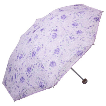 天堂伞 春光明媚碰击布刺绣双层防紫外线三折超轻晴雨伞 紫色 3101E