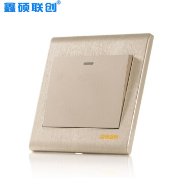 鑫硕联创开关面板 一开双控S85拉丝系列单开双控插座 香槟金K102