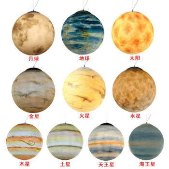 吊灯火星木星土星天王星太阳水星海王星八大行星宇宙星球地球月球北欧