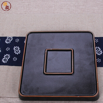 
                                        臻藏 茶盘竹木小茶台 储水式陶瓷茶盘 功夫茶具四方茶盘茶托 创意茶海一壶两杯办公室茶具 (陶瓷四方茶盘 禅风黑)                