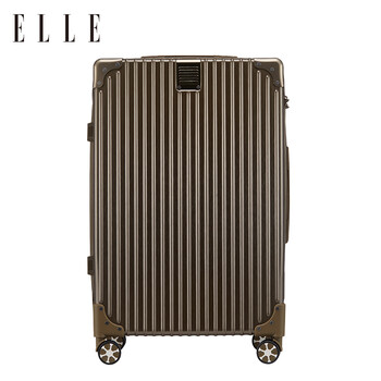 ELLE铝框拉杆箱拉丝磨砂20寸登机箱万向轮时