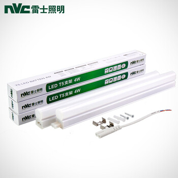 
                                        雷士照明 NVC LED灯管 T5支架 三基色日光灯条一体化节能灯具 LED7W/0.6米 暖白4000K                