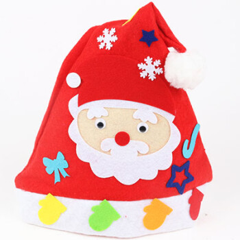 圣诞节礼物儿童圣诞帽 diy手工制作无纺布材料包卡通头饰帽子 圣诞帽