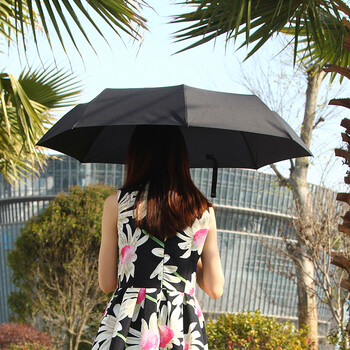 
                                        FaSoLa 轻三折伞 防晒折叠伞 女士晴雨伞 太阳伞 玫红                