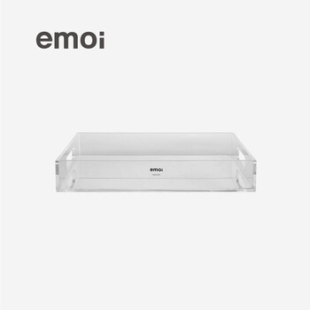 emoi 方型亚克力托盘 时尚茶具茶盘 简约居家 茶盘 日式良品简约基本生活无印北欧风格 绿色小号