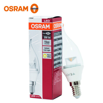 欧司朗 （OSRAM ）LED透明拉尾泡 E14 暖白色 3.3W单只装