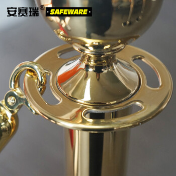安赛瑞 金色礼宾围栏（2个装）一米线护栏 不锈钢警戒线（不含挂绳） 14507-2