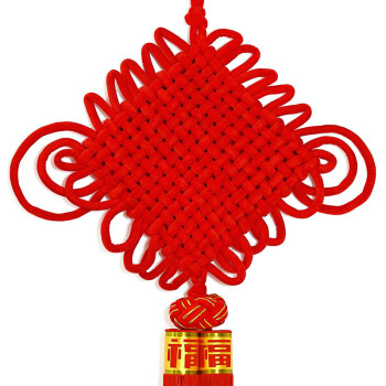 
                                        吉善缘 喜庆绒布中国结挂件 新年春节喜庆婚庆家居装饰品节庆饰品挂件中国特色工艺品0469 线粗1.5cm配小球16盘                