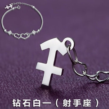 微品多925银水晶创意手链女首饰品 特别星座生日礼物送女朋友闺蜜同学 钻石白-双子座