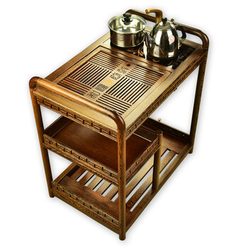
                                        金灶（KAMJOVE） 金灶KW-6300A小茶桌带轮可移动茶车全实木泡茶车茶台茶具 鸡翅木茶车+青花瓷茶具                