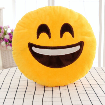 emoji搞怪可爱笑脸睡觉抱枕 卡通暖手毛绒玩具礼物 哈哈大笑 40厘米