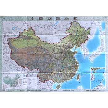 05*0.75米 折叠地图有折痕全国交通地图 公路铁路高速机场标注
