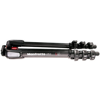 曼富图（Manfrotto）三脚架 MT055CXPRO4 新055系列 碳纤维四节三脚架中轴可横置稳定旅行微单单反 承重20kg