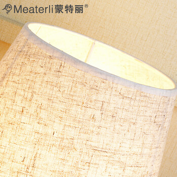 蒙特丽 卧室床头调光台灯TX03 客厅书房布艺装饰灯具(B) 浅麻布纹(调光开关+送灯泡)