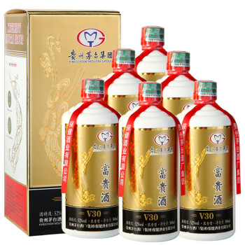 【整箱】茅台集团 富贵酒 浓香型白酒 52度500ml*6瓶(内含3支礼品袋)