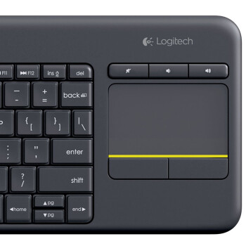 罗技（Logitech）K400 Plus 键盘 无线键盘 办公键盘 带触摸板 优联 黑色 带无线2.4G接收器